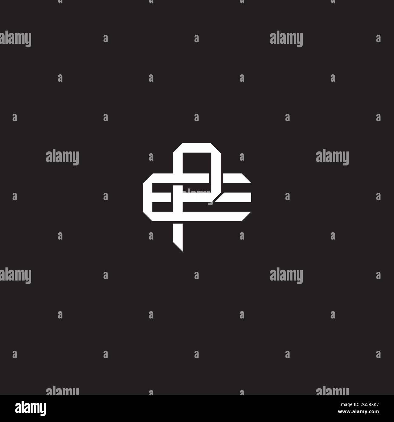 Initial letter overlapping interlock logo monogram line art style isolated on black background template Stock Vector