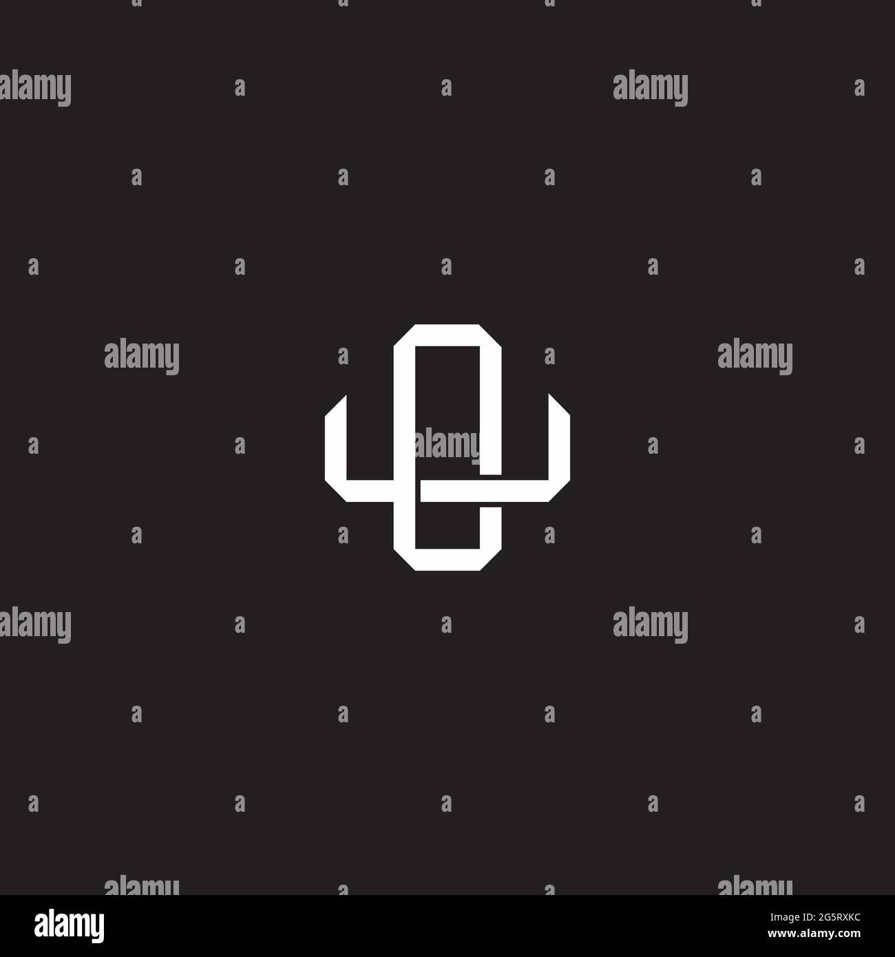 Initial letter overlapping interlock logo monogram line art style isolated on black background template Stock Vector