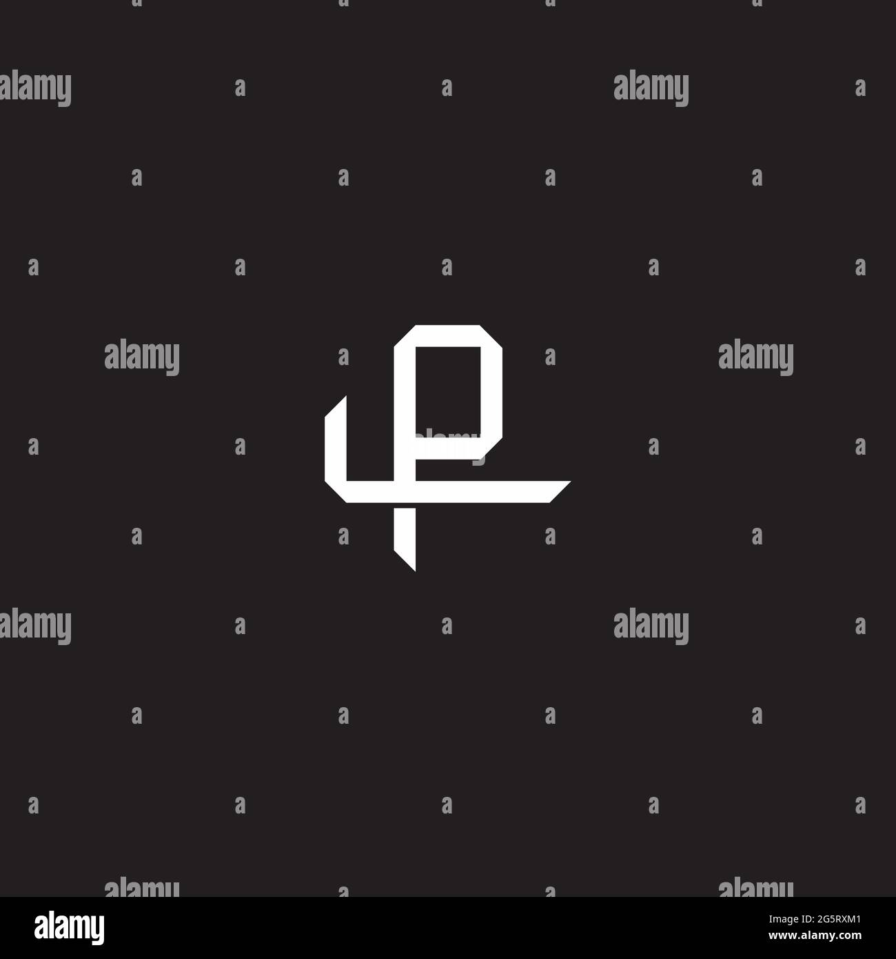 Initial letter overlapping interlock logo monogram line art style isolated on black background template Stock Vector