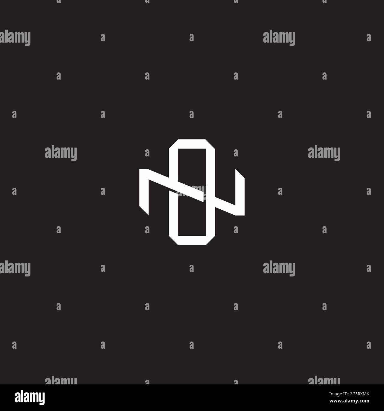 Initial letter overlapping interlock logo monogram line art style isolated on black background template Stock Vector
