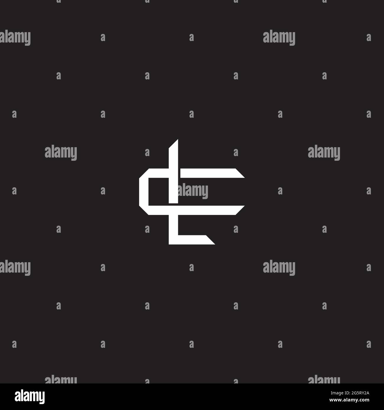 Initial letter overlapping interlock logo monogram line art style isolated on black background template Stock Vector