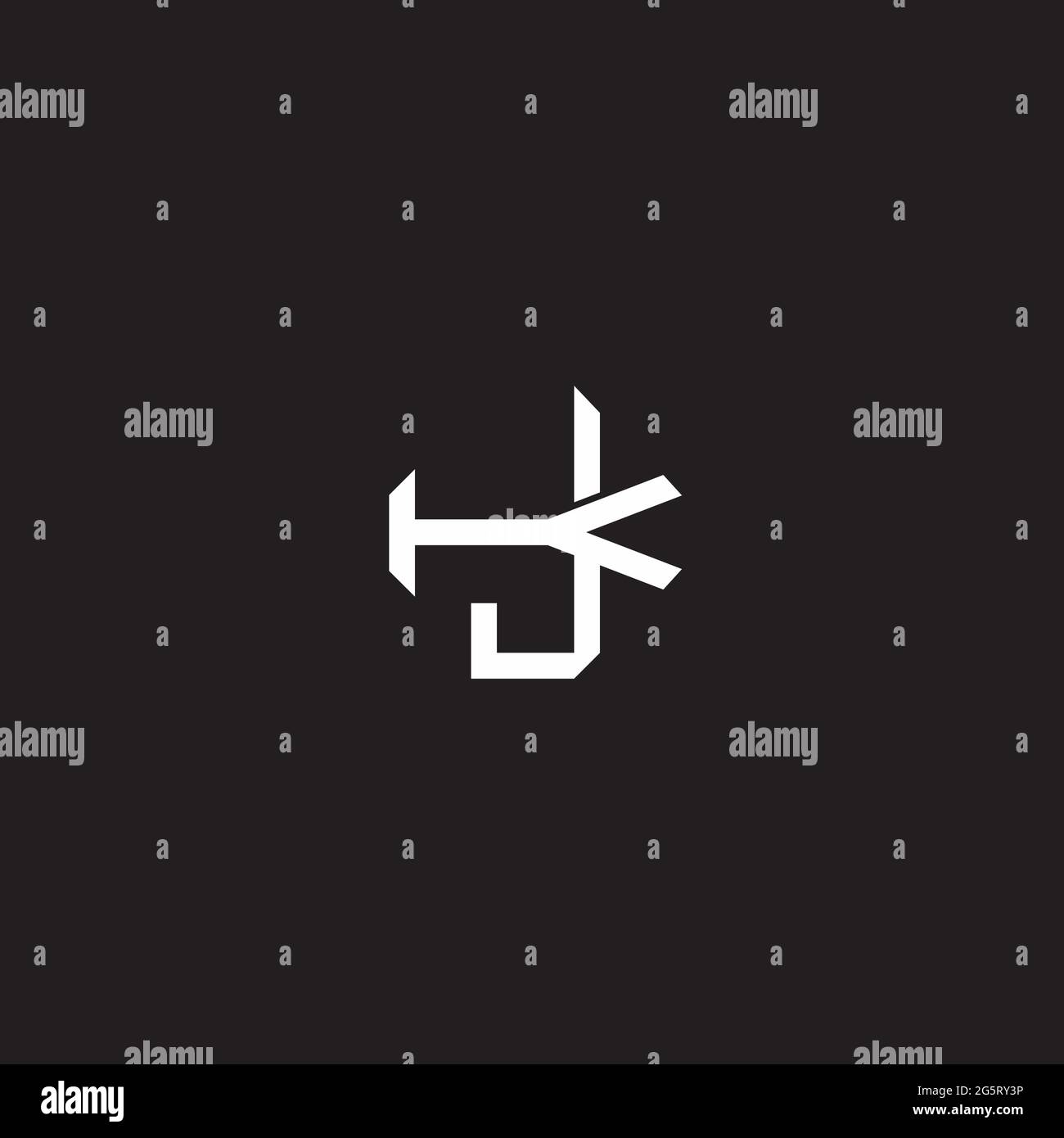 Initial letter overlapping interlock logo monogram line art style isolated on black background template Stock Vector