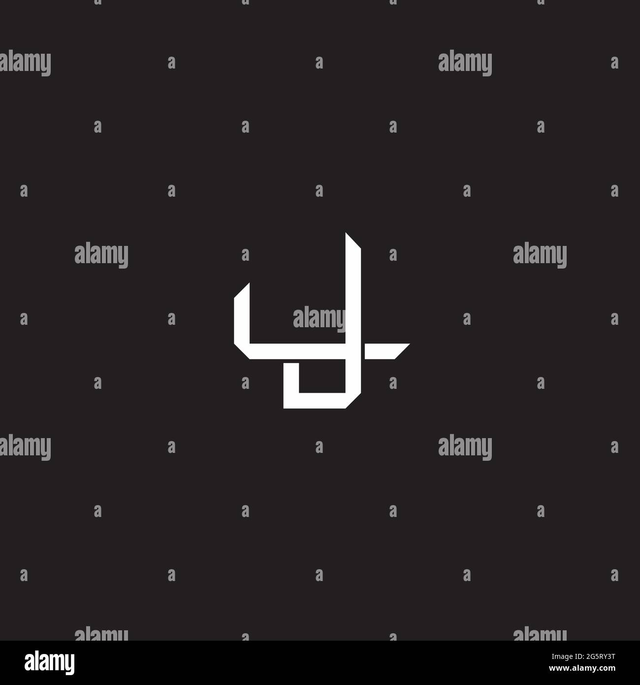 Initial letter overlapping interlock logo monogram line art style isolated on black background template Stock Vector