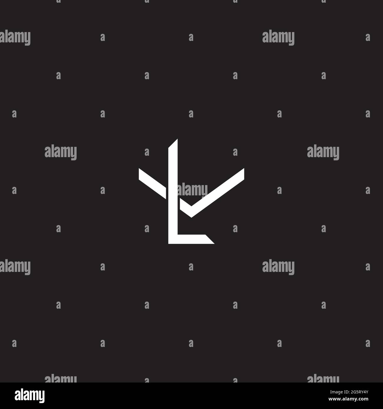 Initial letter overlapping interlock logo monogram line art style isolated on black background template Stock Vector