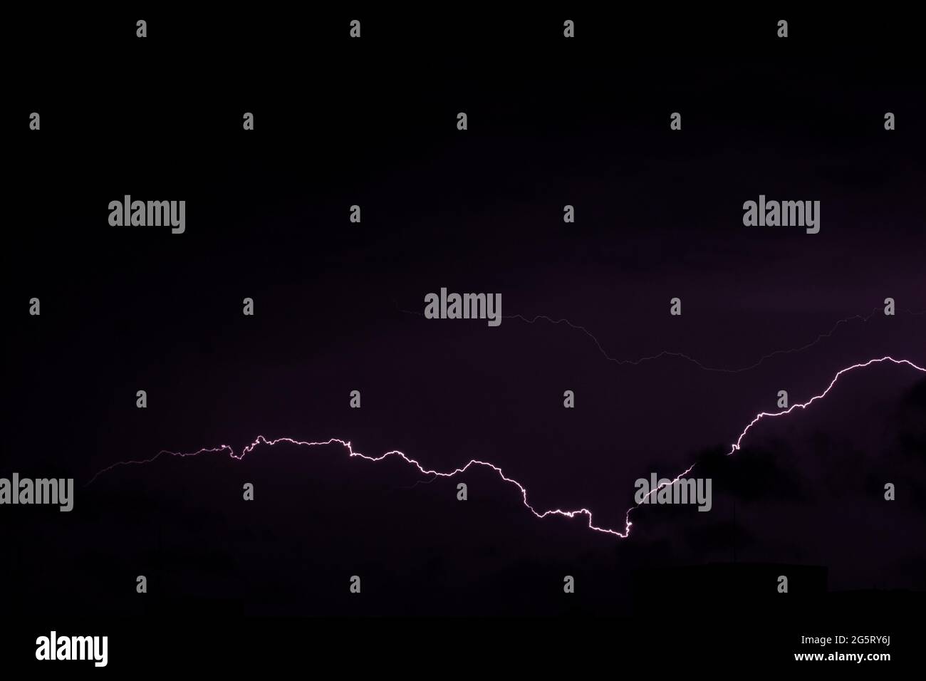 The lightning in the night Stock Photo