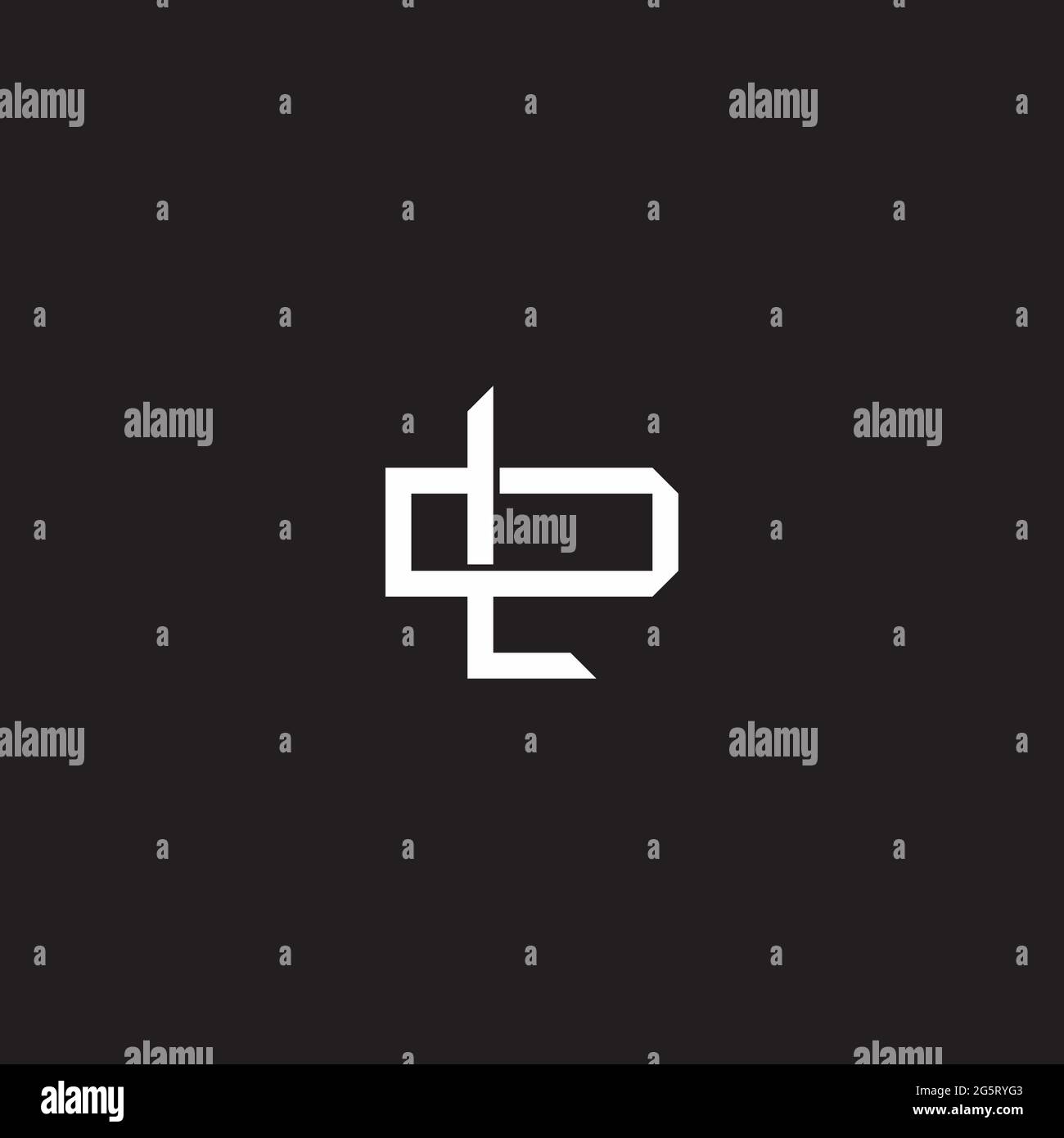 Initial letter overlapping interlock logo monogram line art style isolated on black background template Stock Vector