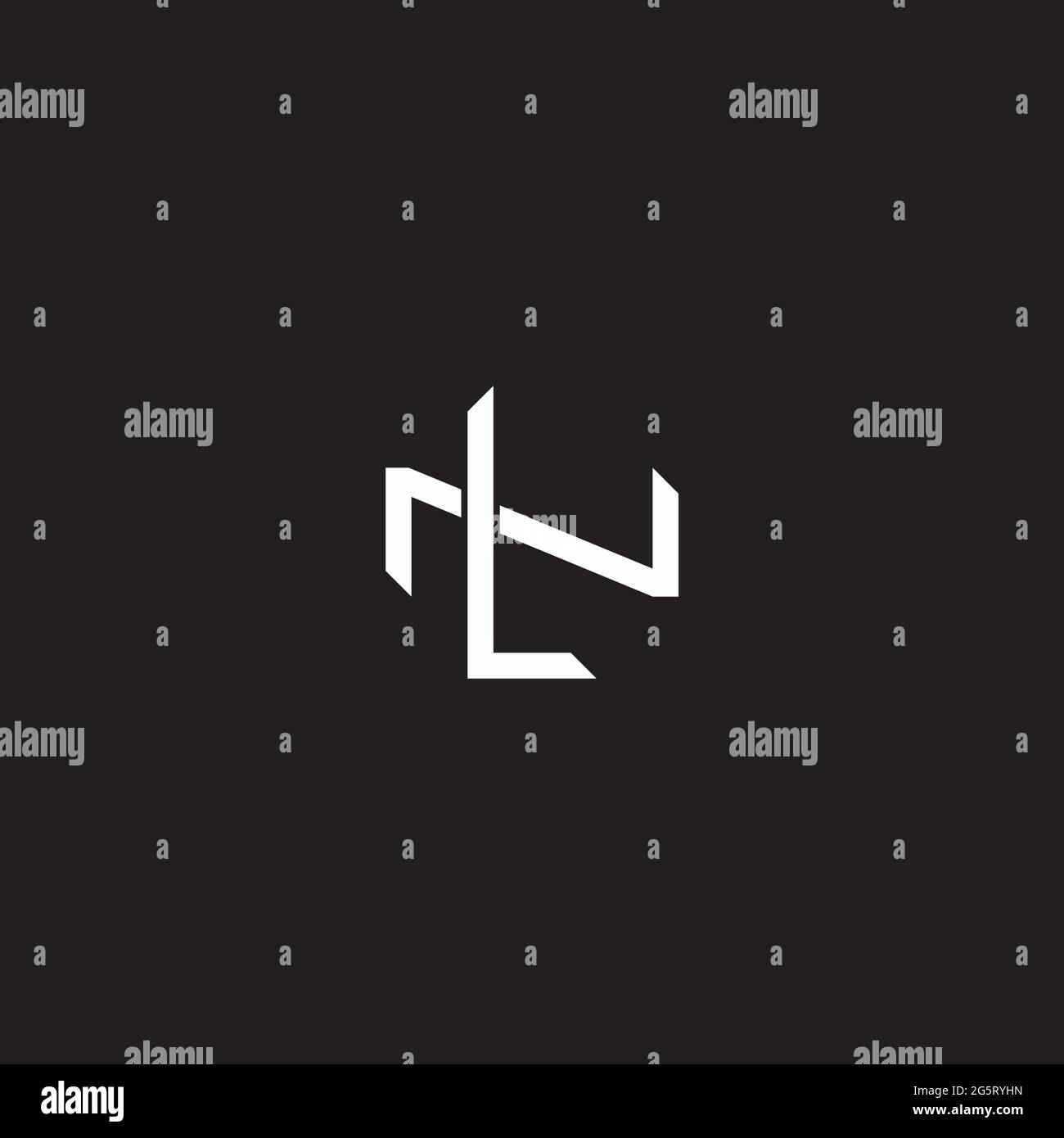 Initial letter overlapping interlock logo monogram line art style isolated on black background template Stock Vector