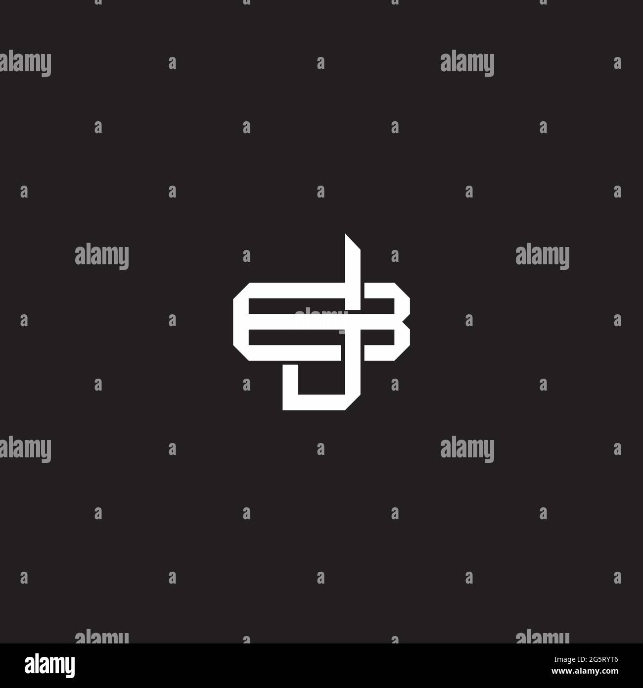 Initial letter overlapping interlock logo monogram line art style isolated on black background template Stock Vector