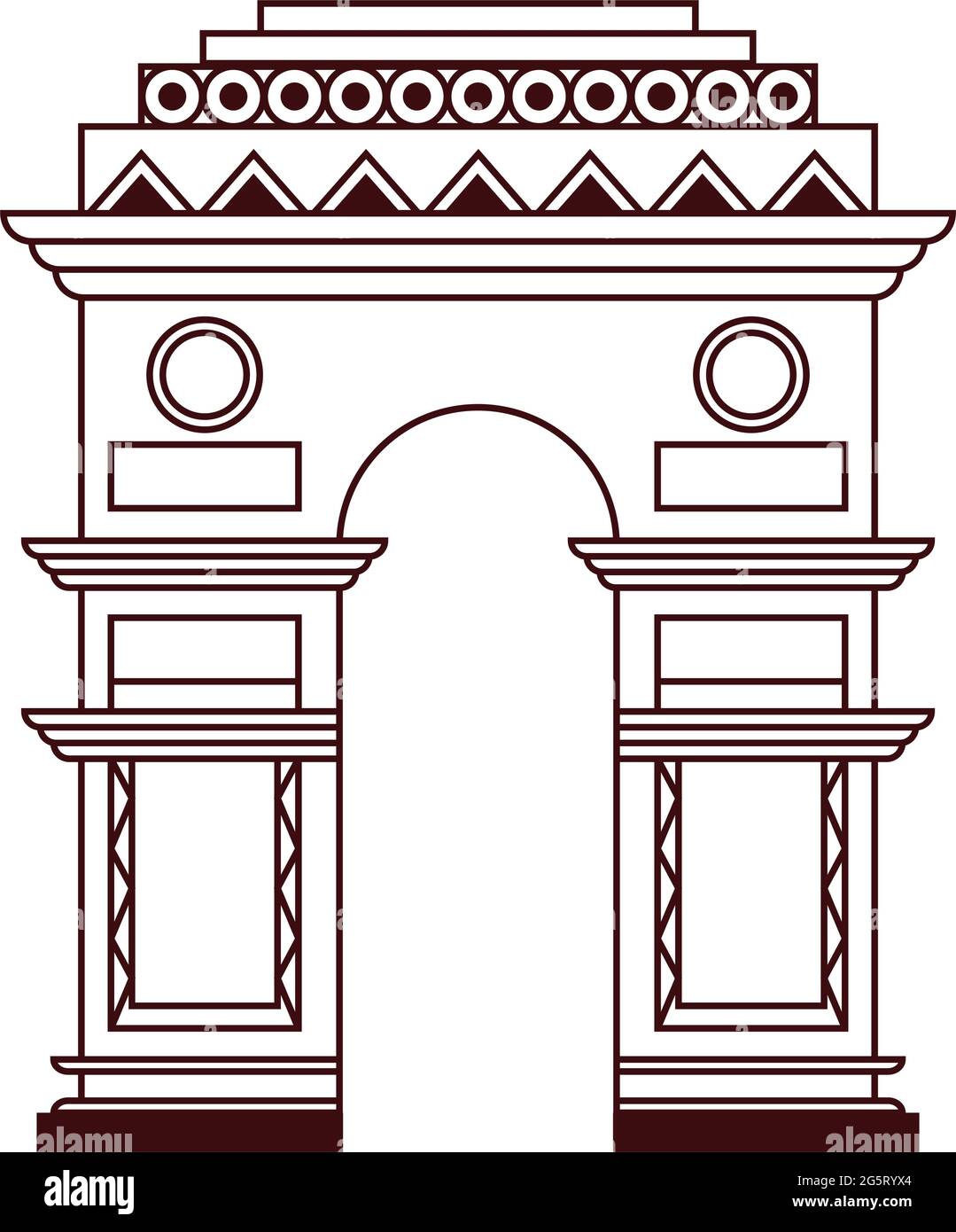 India gate sketch. Indian architecture - Vector illustration Stock Vector  Image & Art - Alamy