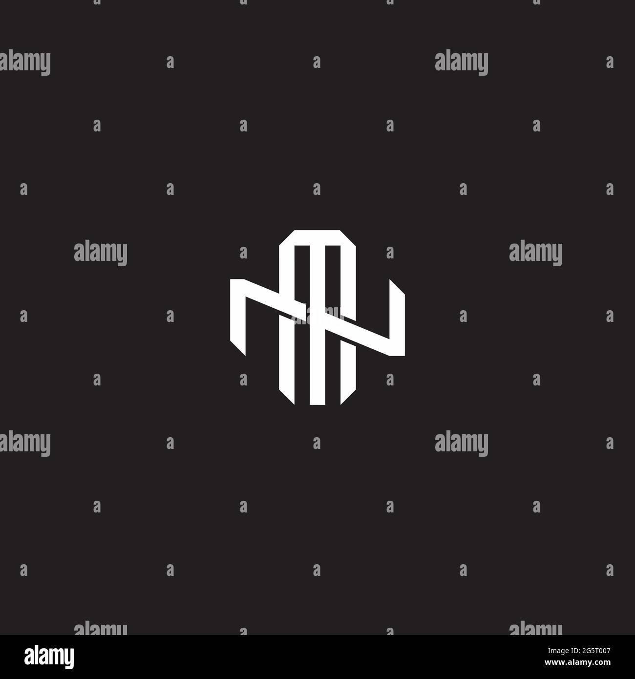 Initial letter overlapping interlock logo monogram line art style ...