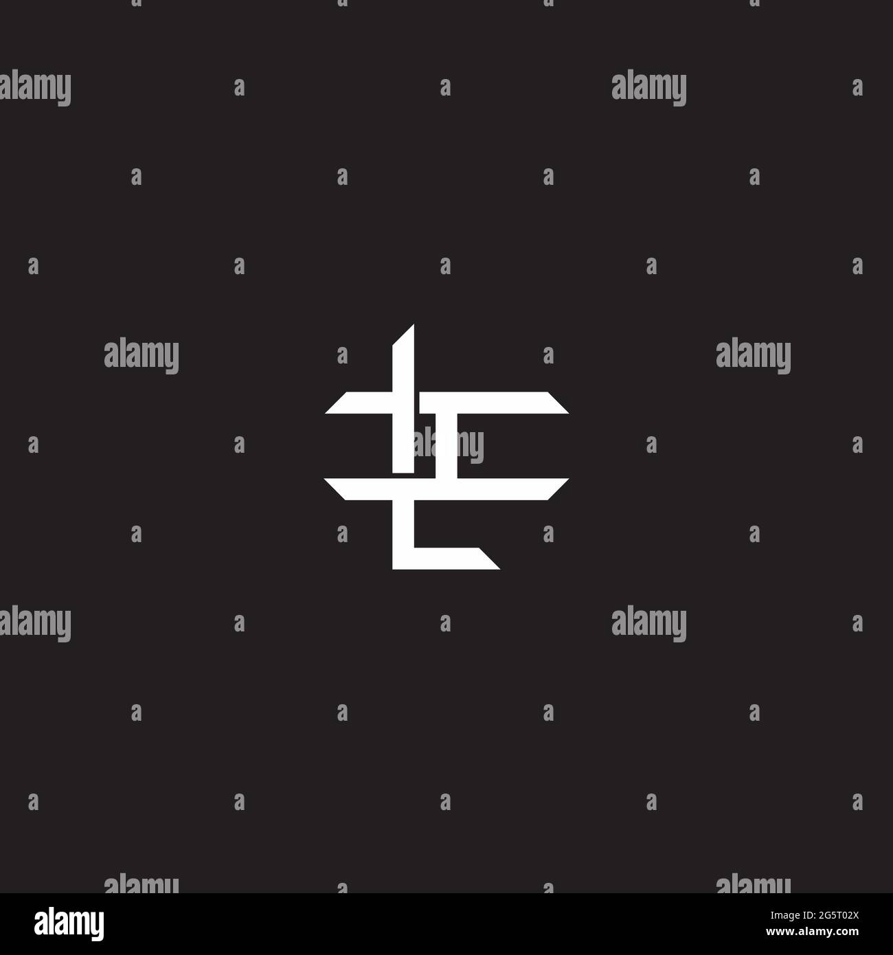 Initial letter overlapping interlock logo monogram line art style isolated on black background template Stock Vector