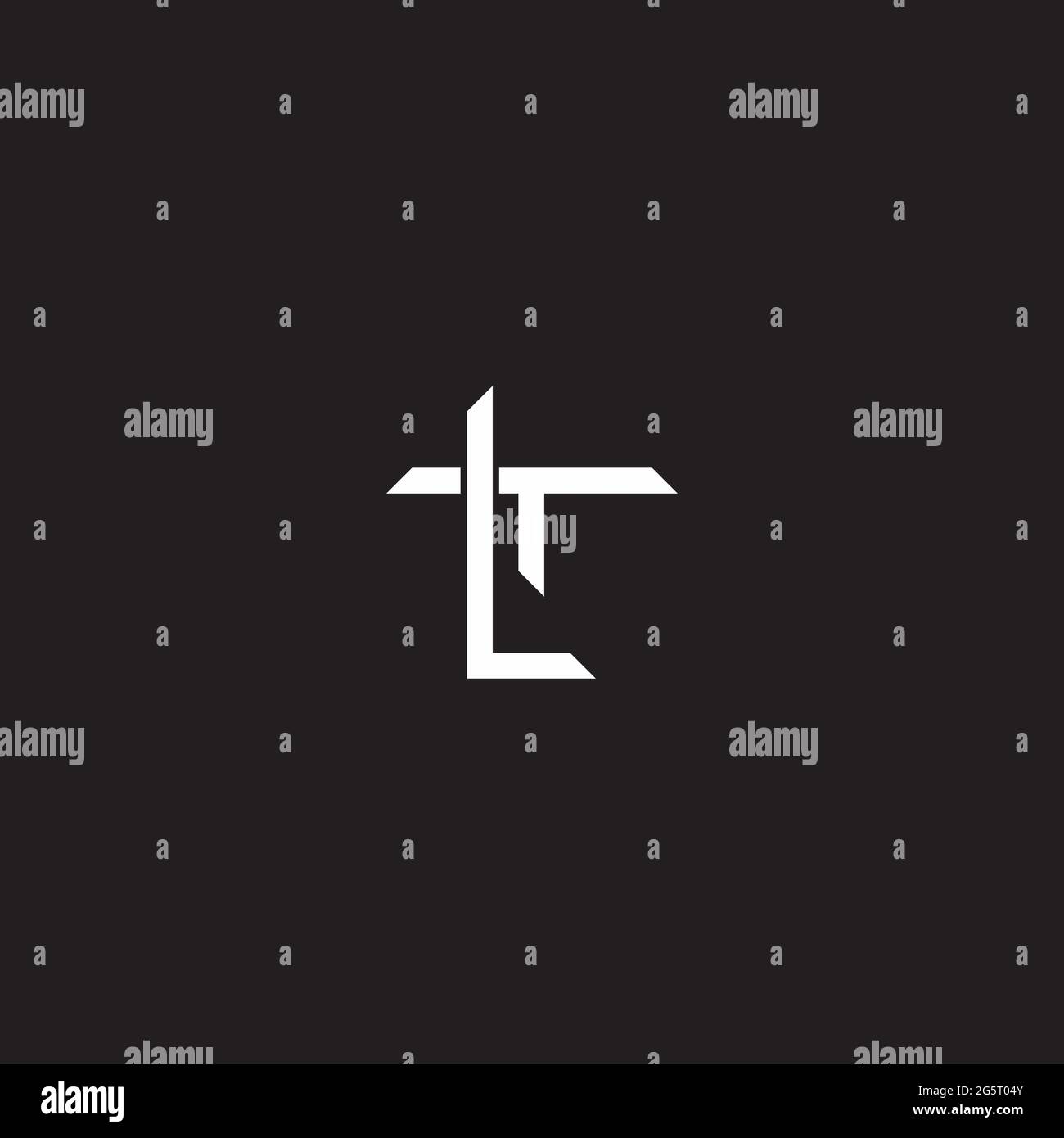 Initial letter overlapping interlock logo monogram line art style isolated on black background template Stock Vector