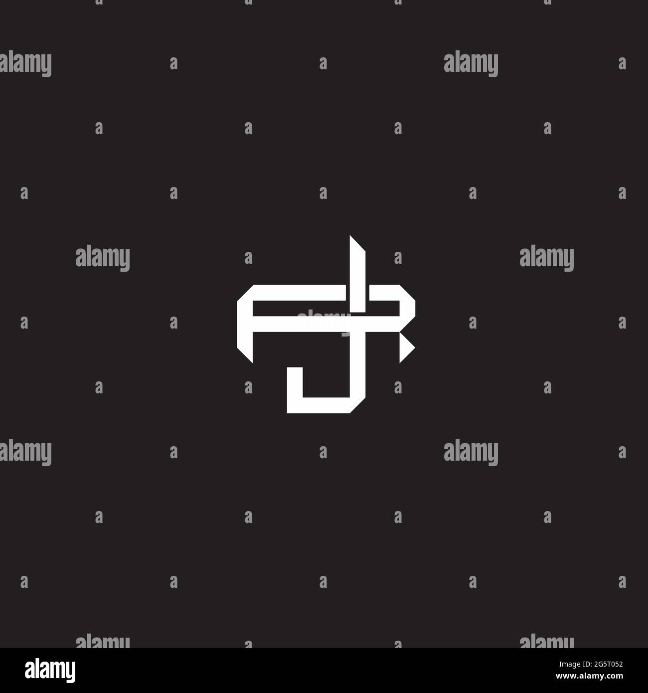 Initial letter overlapping interlock logo monogram line art style isolated on black background template Stock Vector