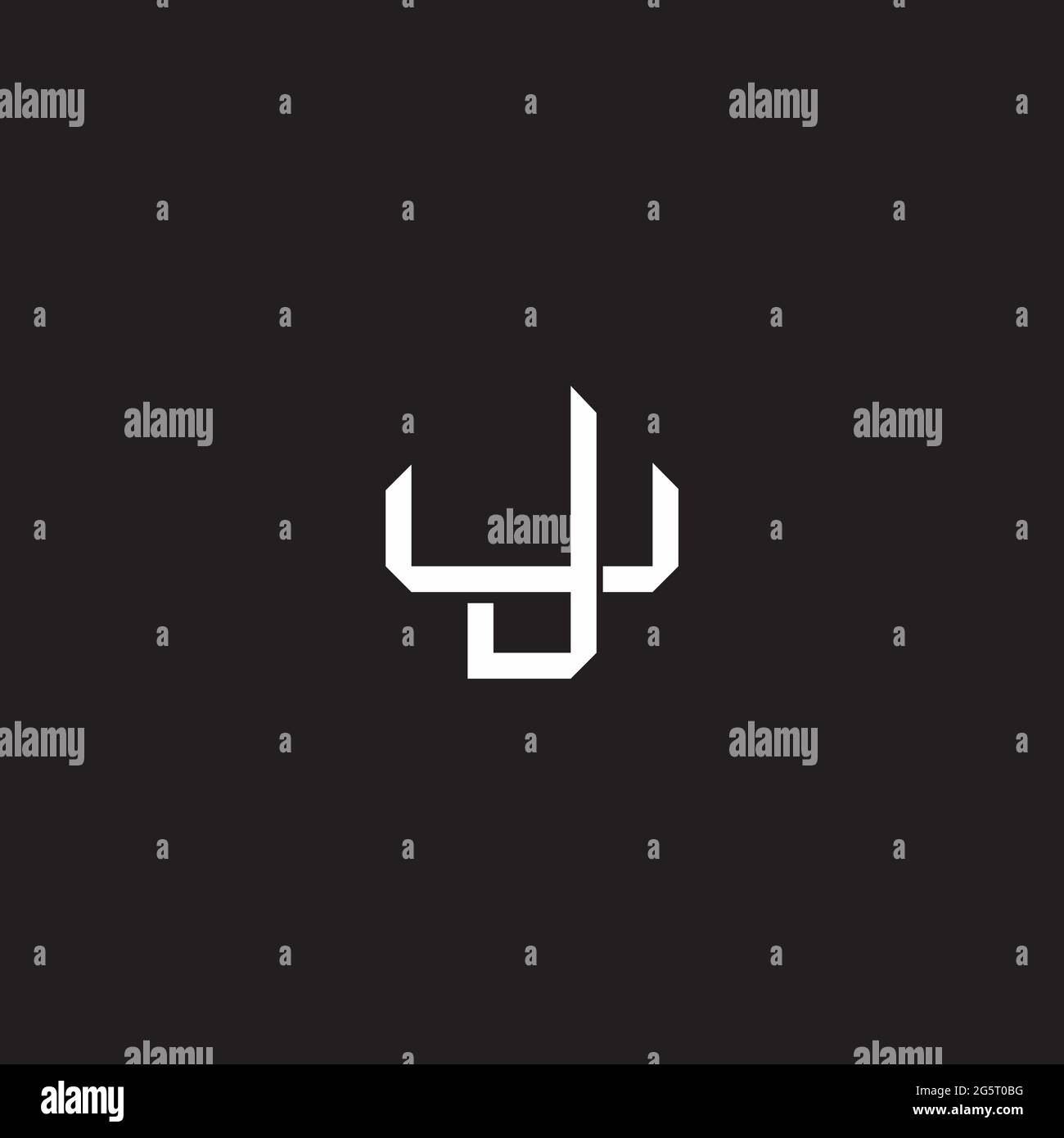 Initial letter overlapping interlock logo monogram line art style isolated on black background template Stock Vector