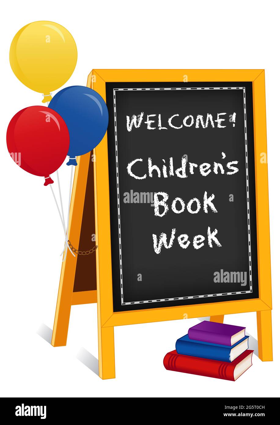 Children’s Book Week, chalkboard easel, chalk text on