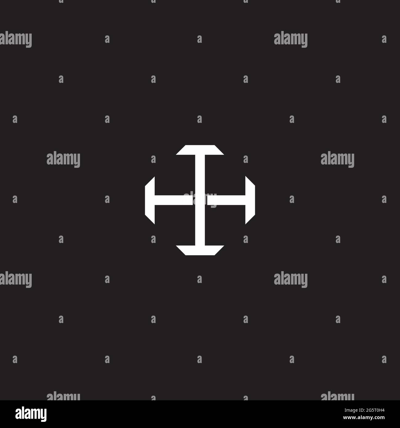 Initial letter overlapping interlock logo monogram line art style isolated on black background template Stock Vector