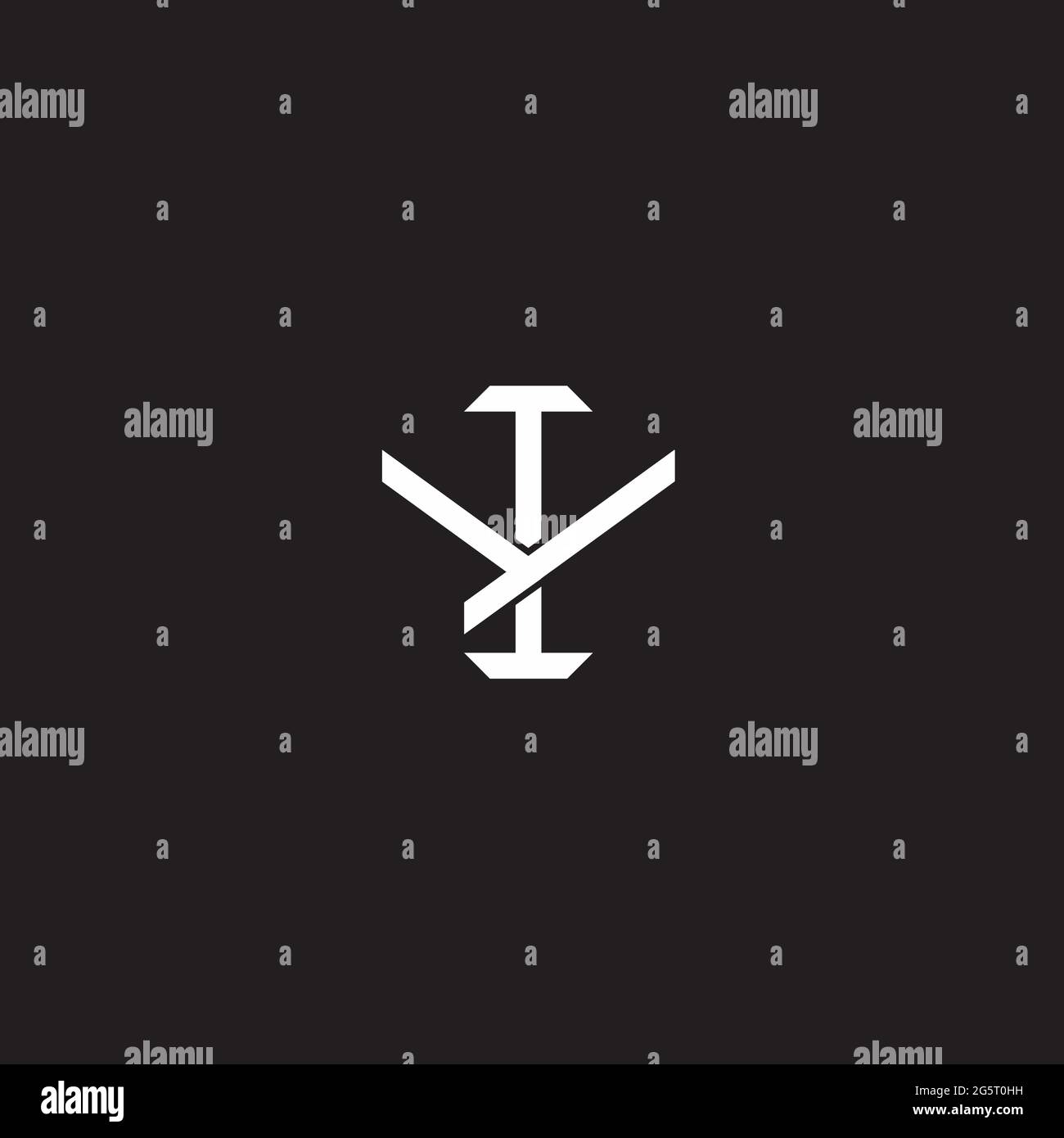 Initial letter overlapping interlock logo monogram line art style isolated on black background template Stock Vector