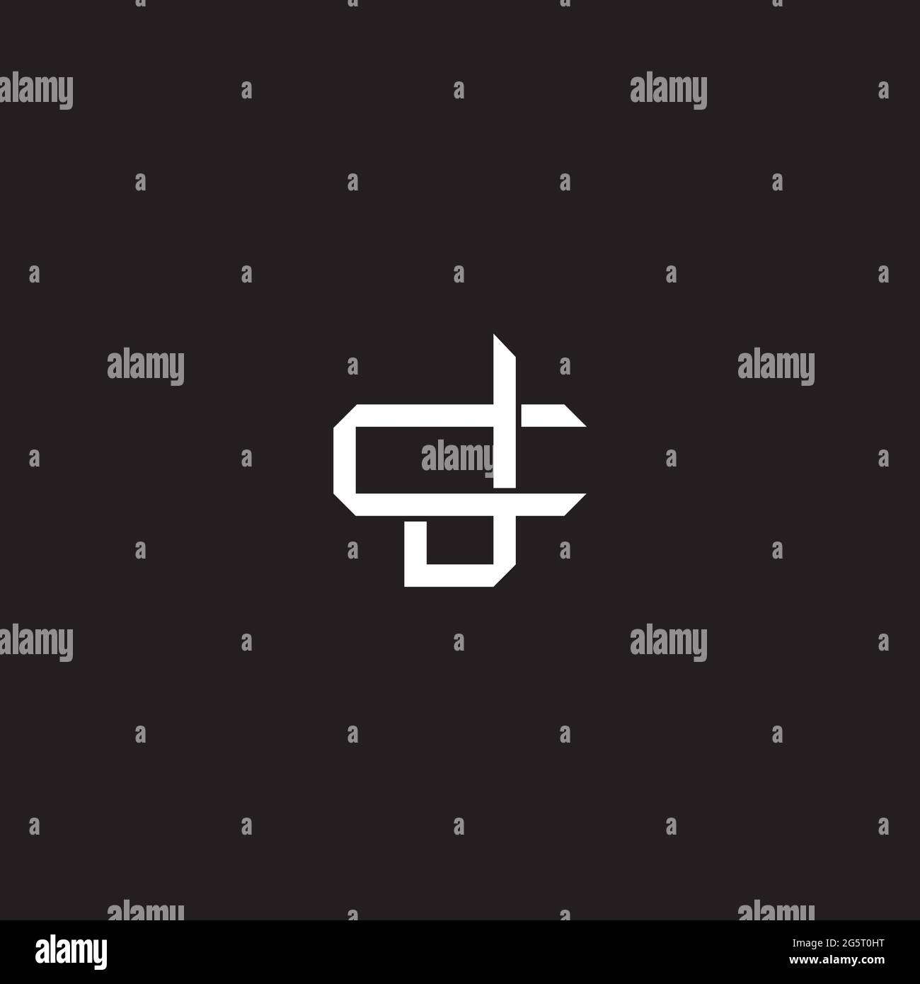 Initial letter overlapping interlock logo monogram line art style isolated on black background template Stock Vector