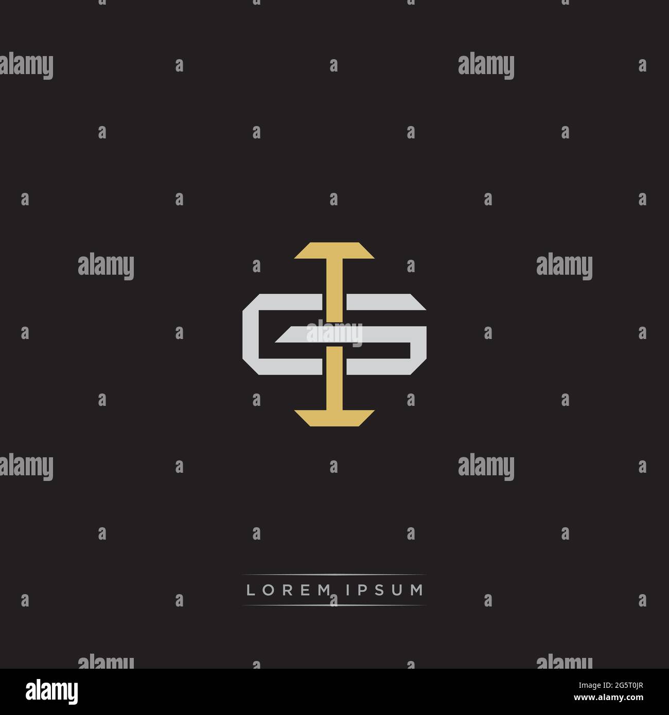 Initial letter overlapping interlock logo monogram line art style ...