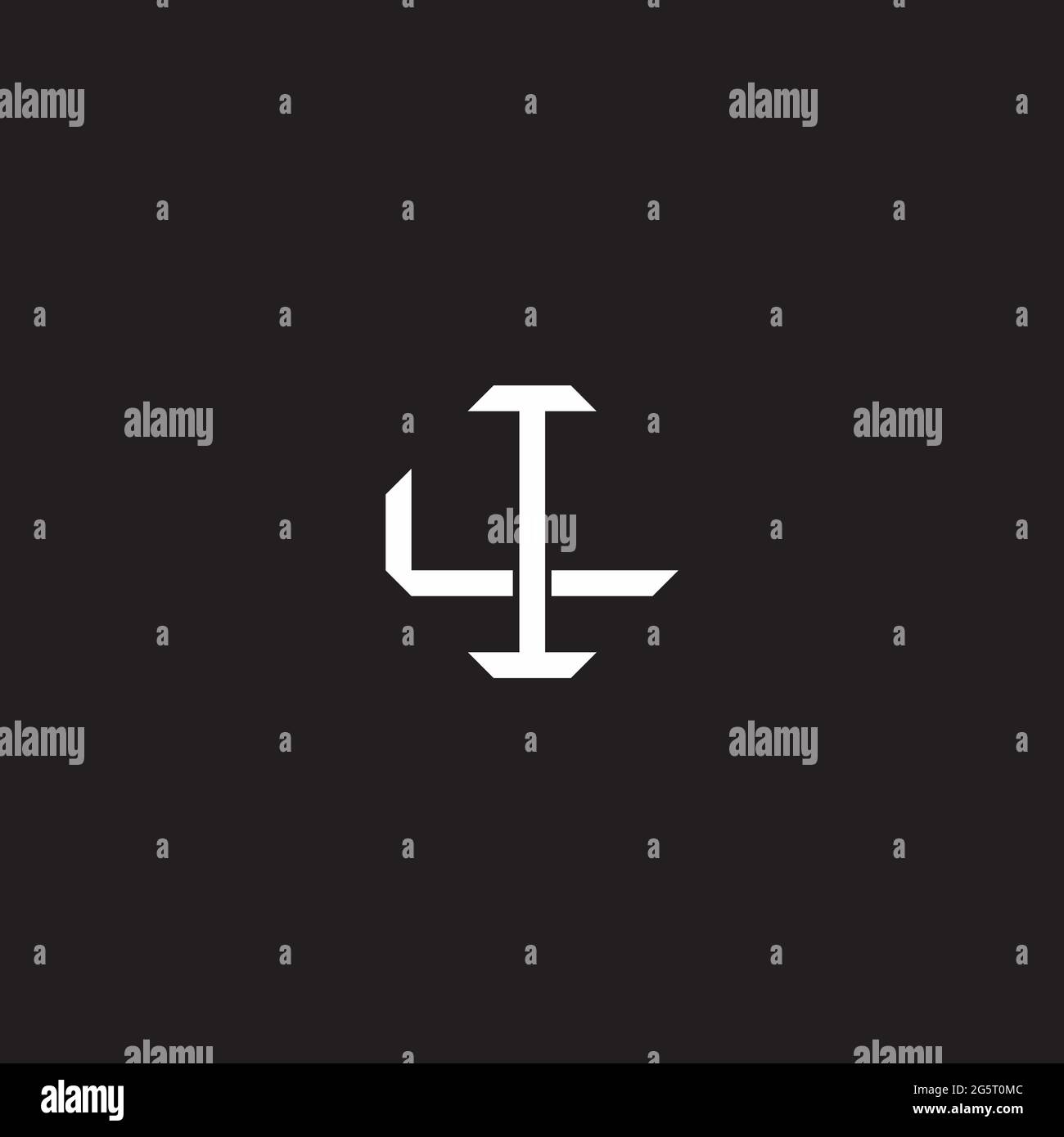 Initial letter overlapping interlock logo monogram line art style isolated on black background template Stock Vector