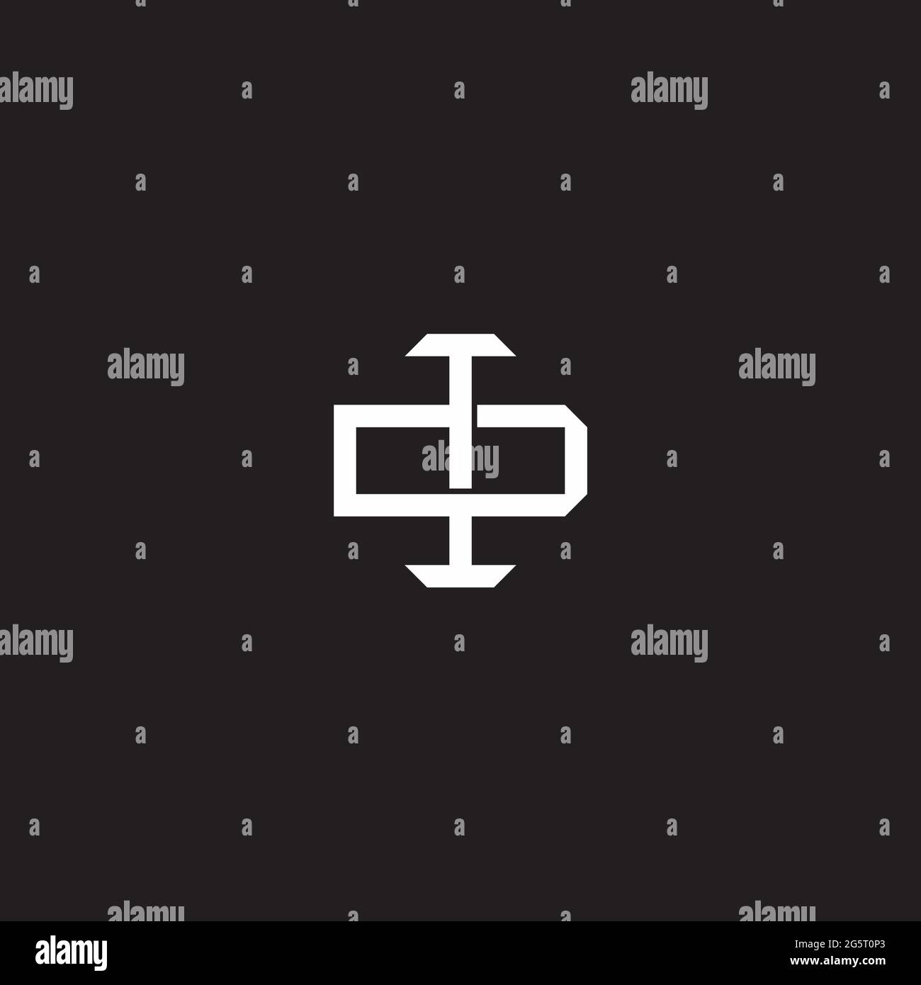 Initial letter overlapping interlock logo monogram line art style isolated on black background template Stock Vector