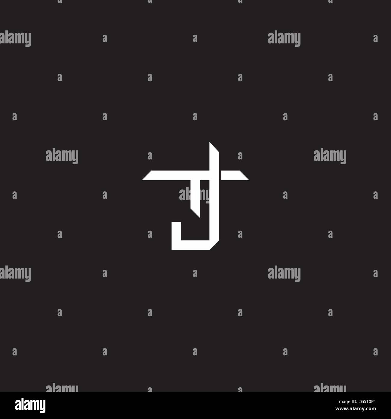 Initial letter overlapping interlock logo monogram line art style isolated on black background template Stock Vector