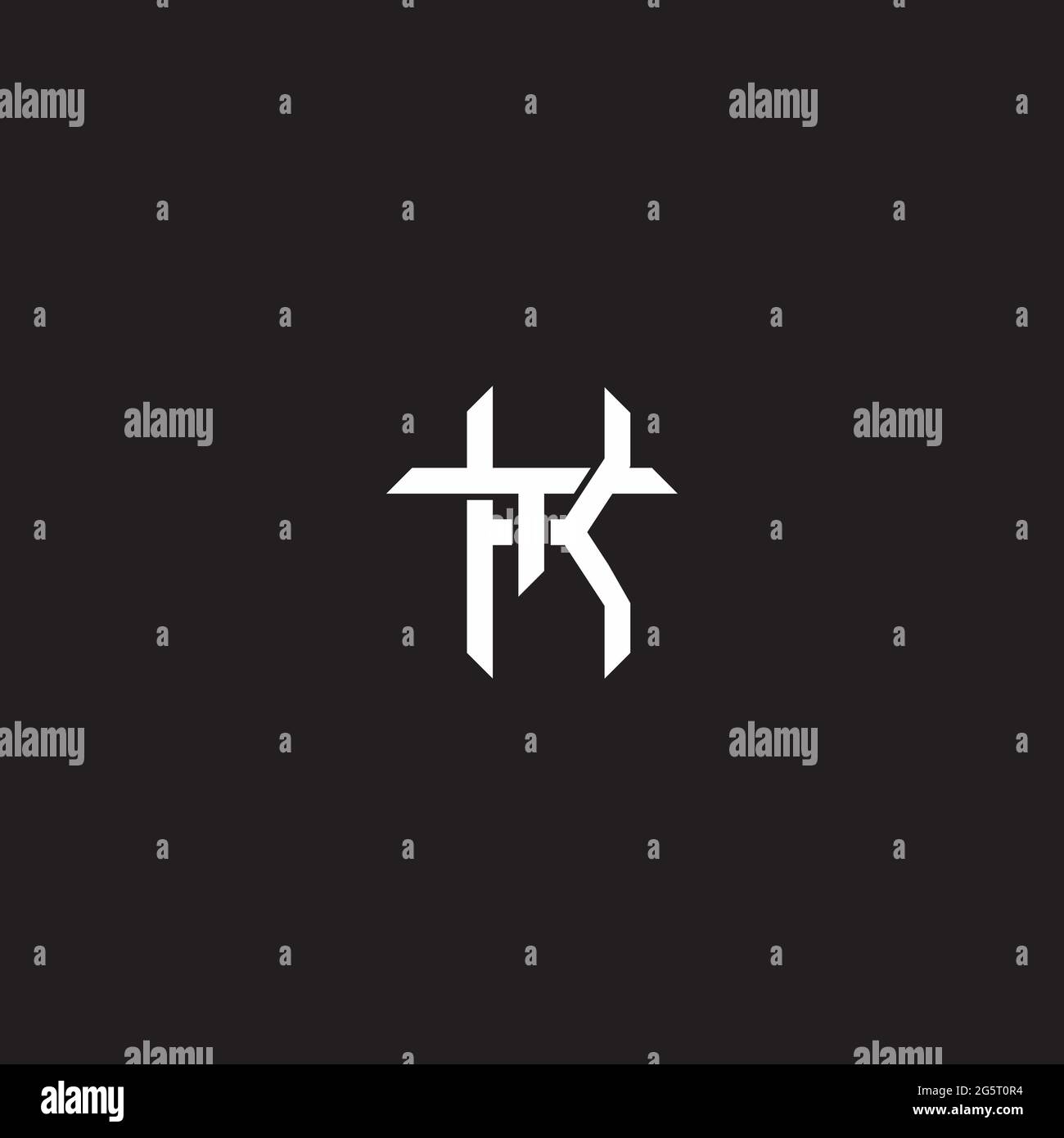 Initial letter overlapping interlock logo monogram line art style isolated on black background template Stock Vector