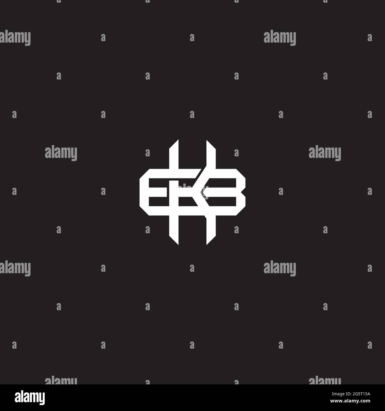 Initial letter overlapping interlock logo monogram line art style isolated on black background template Stock Vector