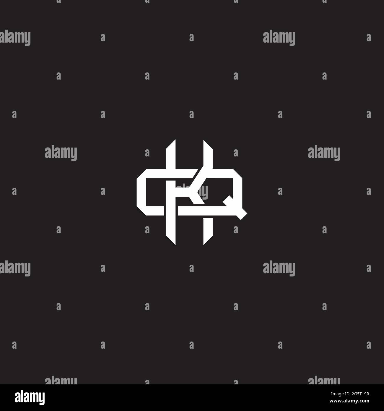 Initial letter overlapping interlock logo monogram line art style isolated on black background template Stock Vector