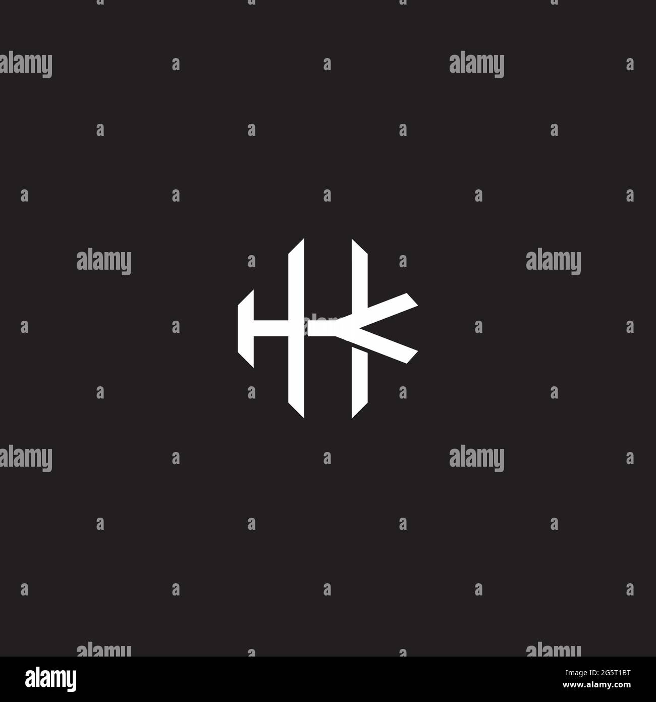 Initial letter overlapping interlock logo monogram line art style isolated on black background template Stock Vector