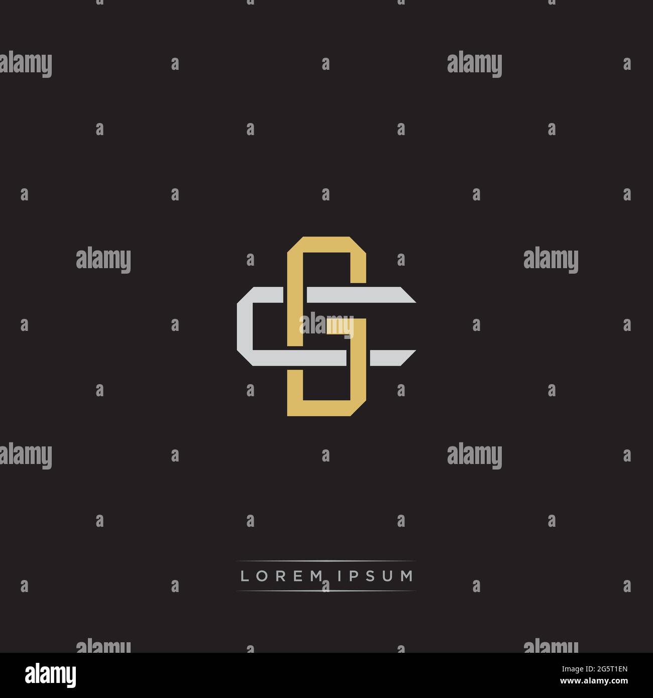 Initial letter overlapping interlock logo monogram line art style ...