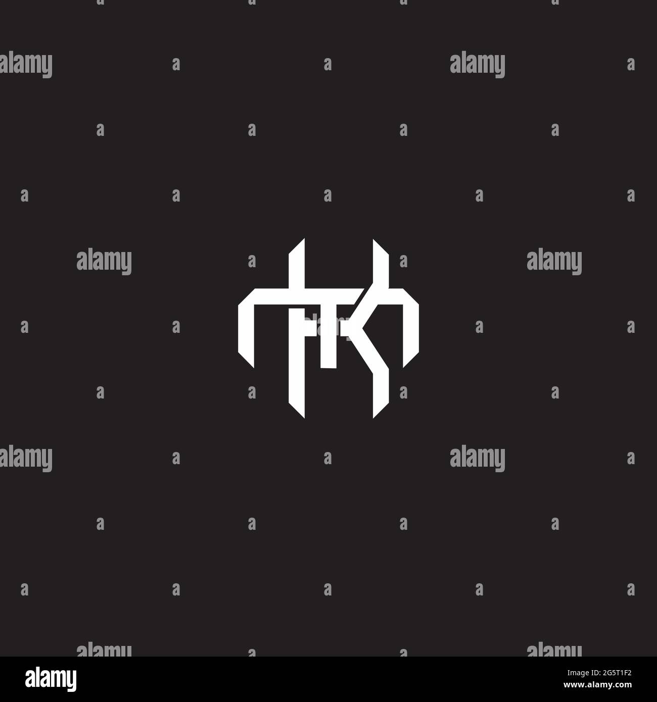 Initial letter overlapping interlock logo monogram line art style isolated on black background template Stock Vector