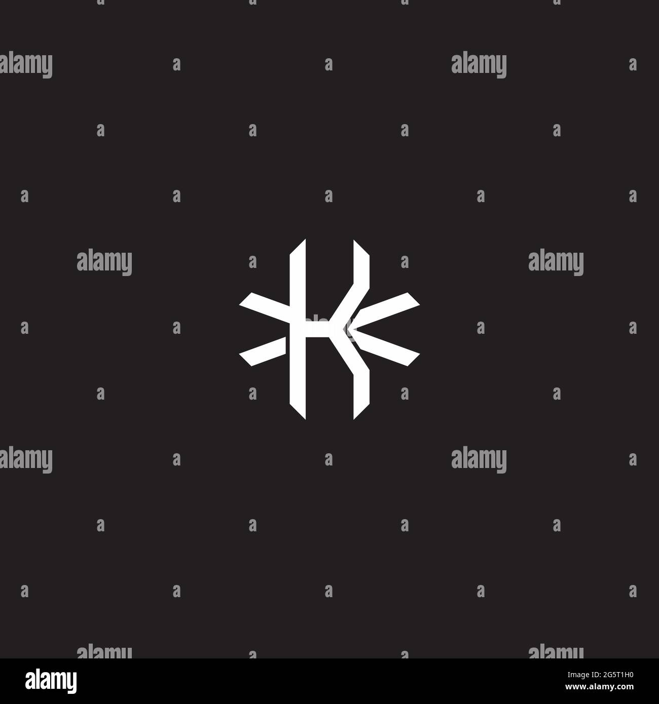 Initial letter overlapping interlock logo monogram line art style isolated on black background template Stock Vector