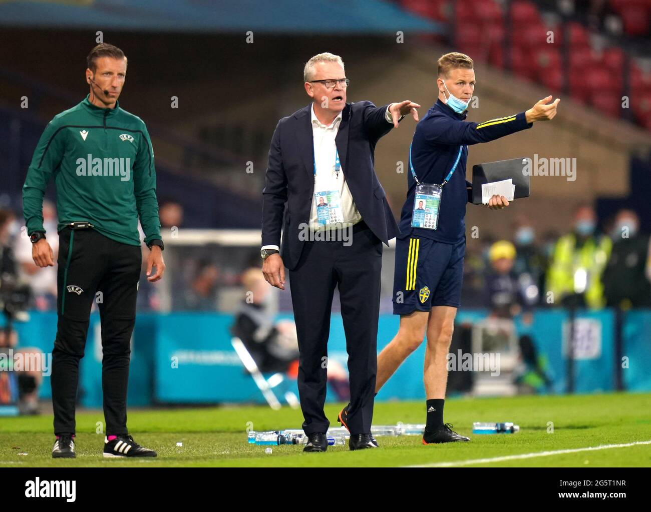 Sweden manager Janne Andersson during the UEFA Euro 2020 round of 16 match at Hampden Park, Glasgow. Picture date: Tuesday June 29, 2021. Stock Photo