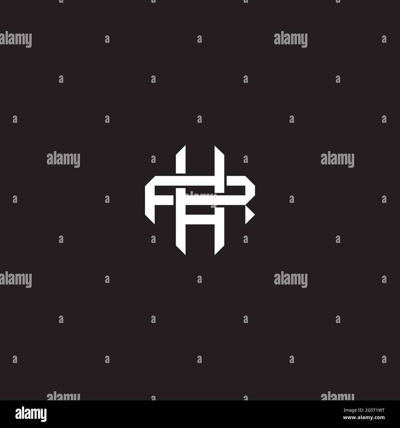 Initial letter overlapping interlock logo monogram line art style isolated on black background template Stock Vector