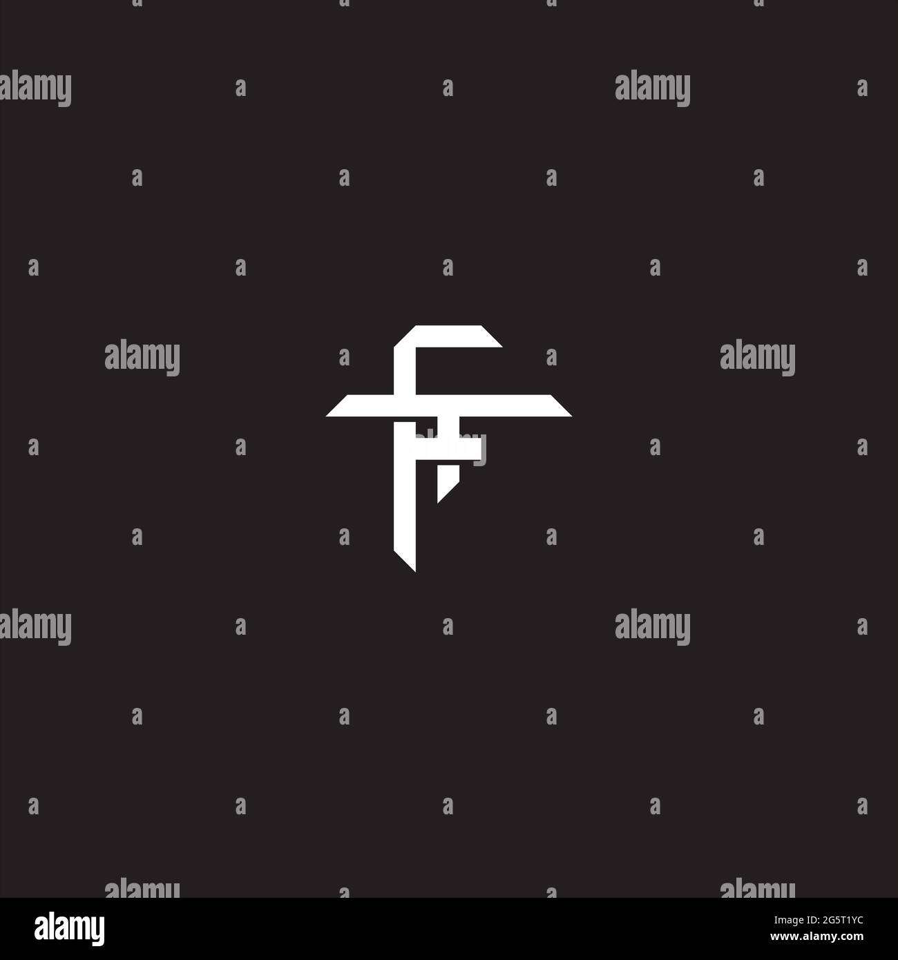 Initial letter overlapping interlock logo monogram line art style isolated on black background template Stock Vector