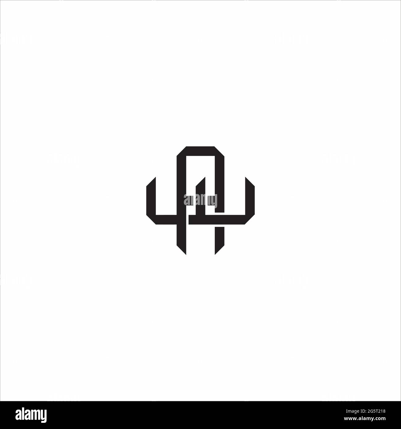 Initial letter overlapping interlock logo monogram line art style isolated on black background template Stock Vector