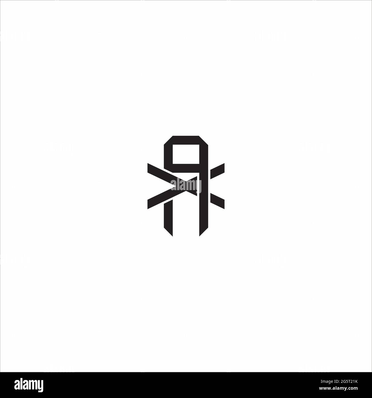 Initial letter overlapping interlock logo monogram line art style isolated on black background template Stock Vector