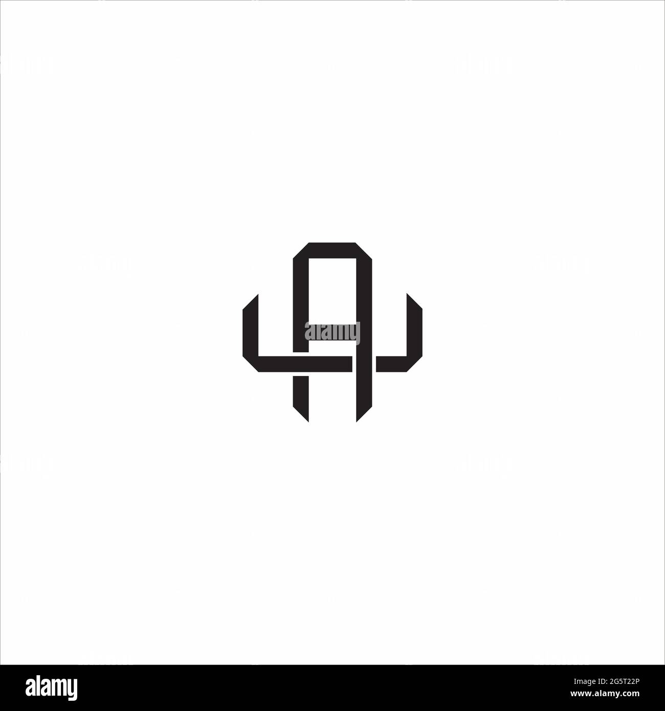 Initial letter overlapping interlock logo monogram line art style isolated on black background template Stock Vector