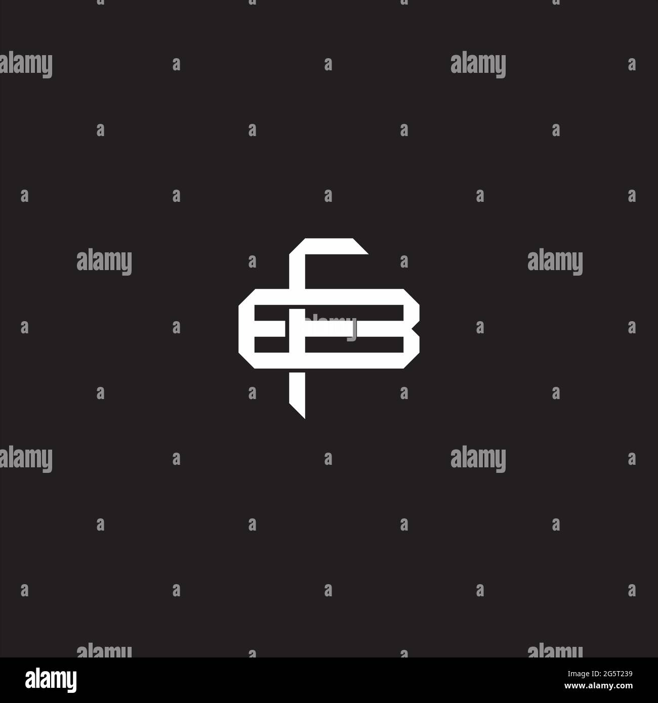 Initial letter overlapping interlock logo monogram line art style isolated on black background template Stock Vector