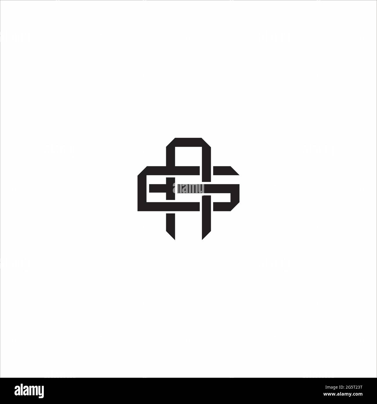 Initial letter overlapping interlock logo monogram line art style ...
