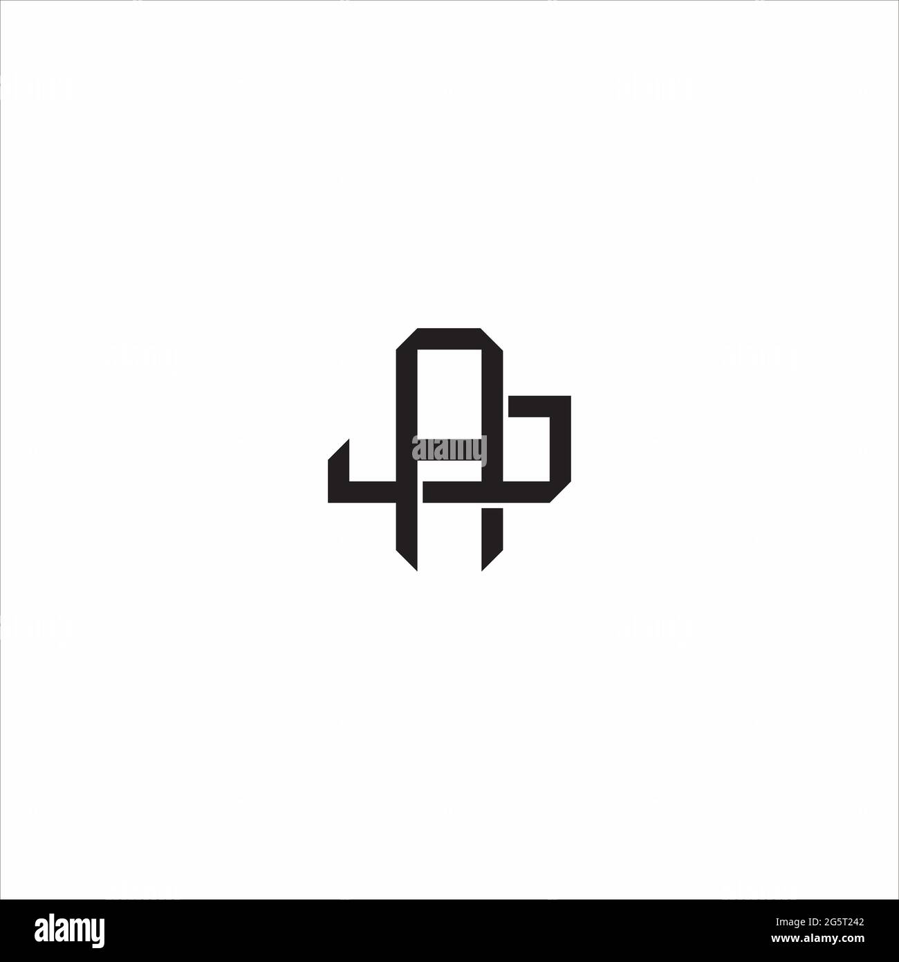 Initial letter overlapping interlock logo monogram line art style ...