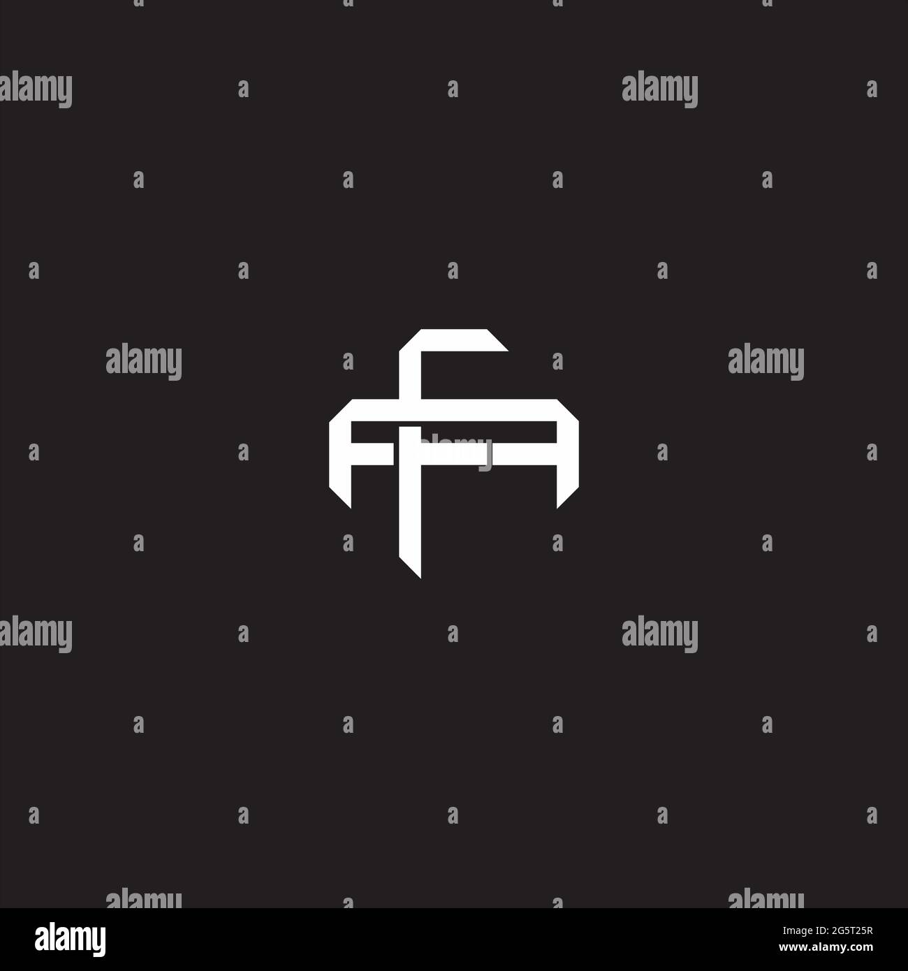 Initial letter overlapping interlock logo monogram line art style isolated on black background template Stock Vector