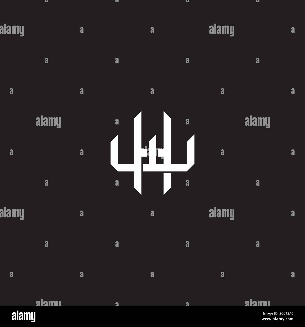 Initial letter overlapping interlock logo monogram line art style isolated on black background template Stock Vector