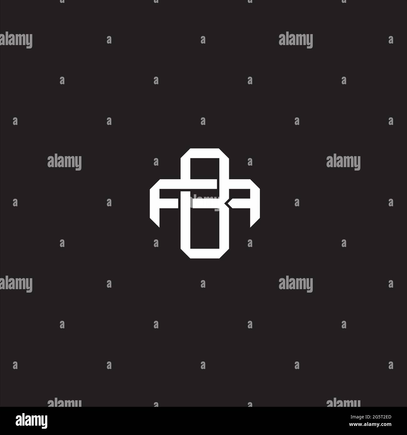 Initial letter overlapping interlock logo monogram line art style isolated on black background template Stock Vector