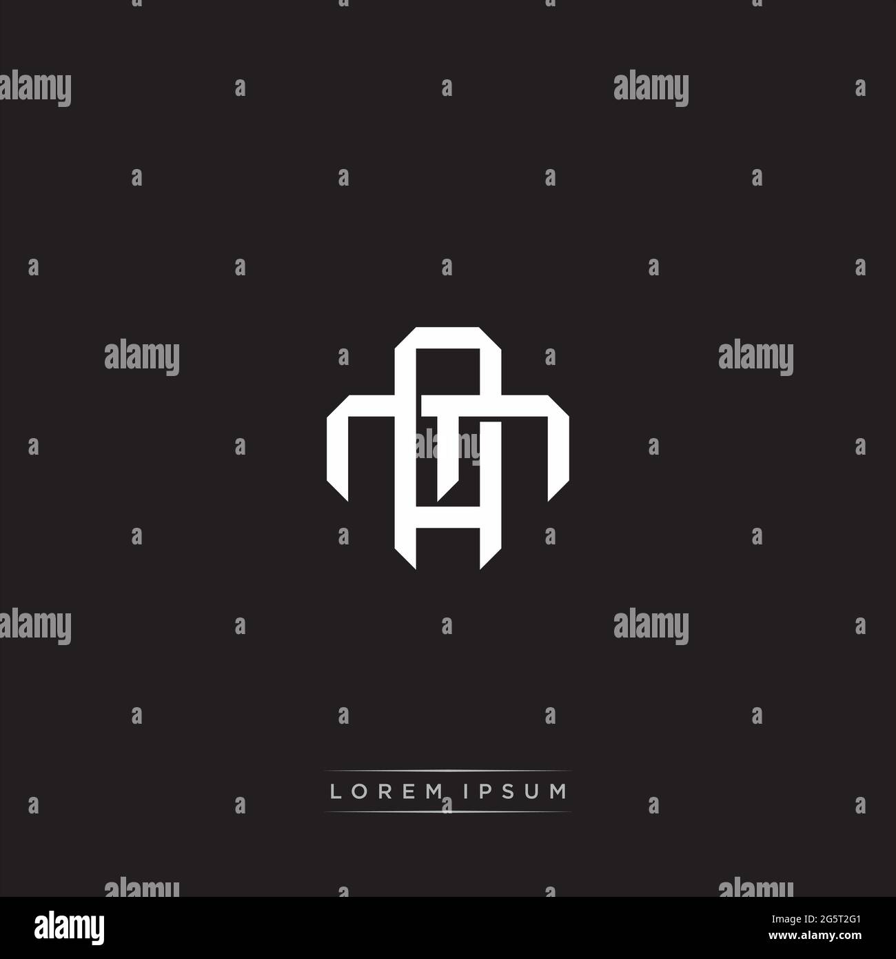 Monogram Initials Am Or Ma Letters Logo Design Mockup Overlapping