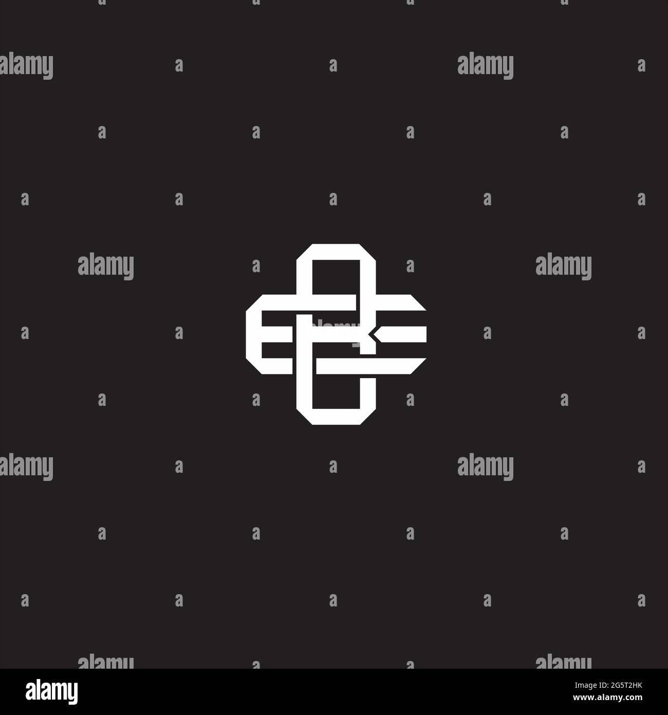 Initial letter overlapping interlock logo monogram line art style isolated on black background template Stock Vector