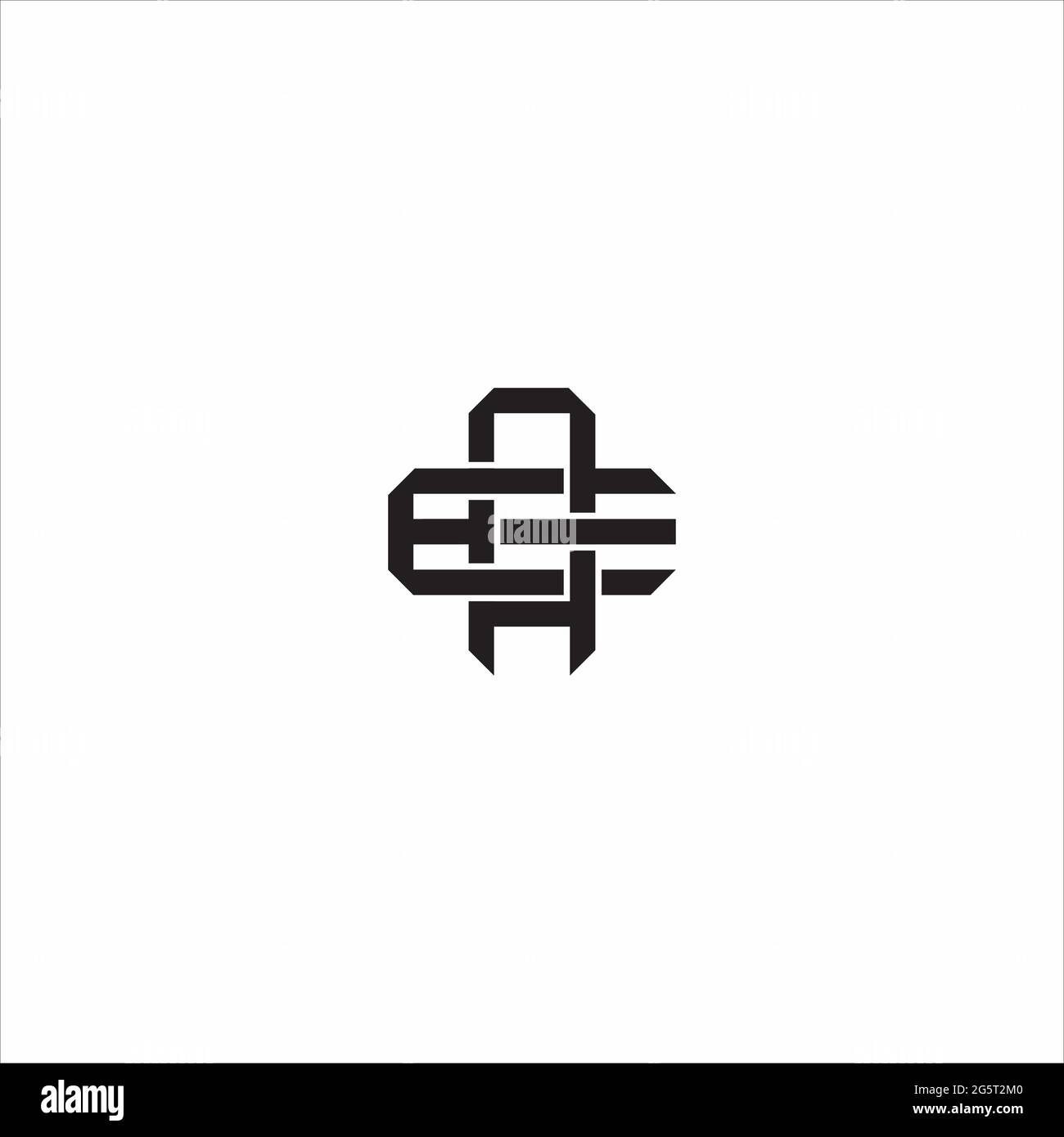 Initial letter overlapping interlock logo monogram line art style isolated on black background template Stock Vector