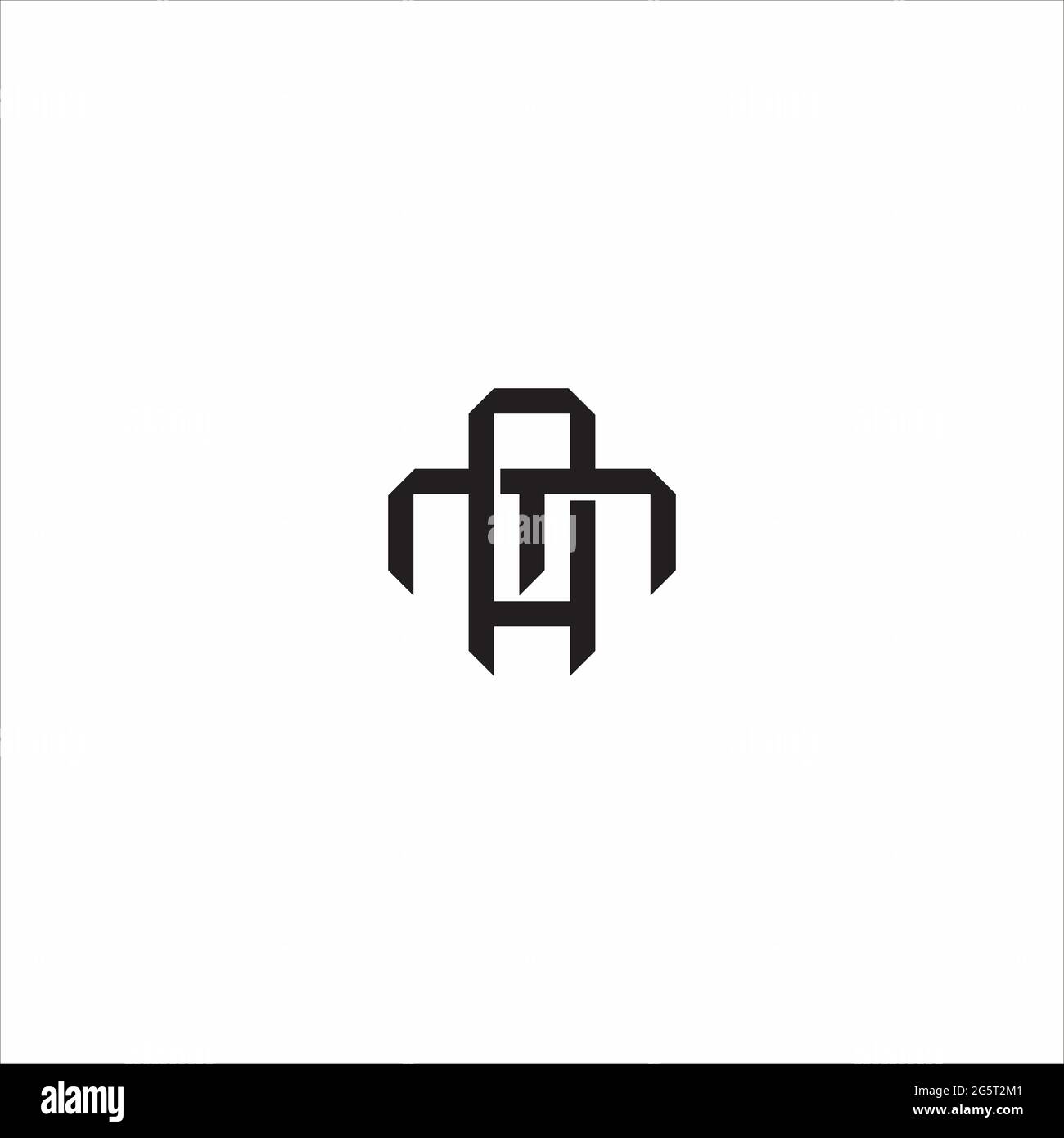 Initial letter overlapping interlock logo monogram line art style ...