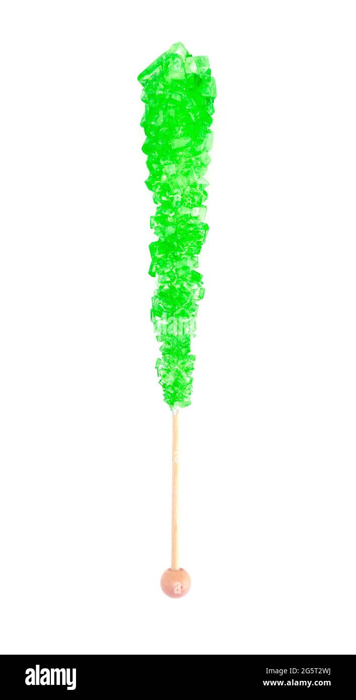 Sweet Green Rock Candy on a Stick Stock Photo